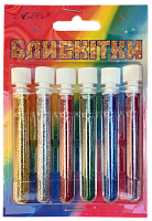 Блестки (Глиттер) Набор № 11 - 2 гр  ( 6 шт ) - Золото + Серебро + Синий + Зеленый + Красный + Фиолетовый AS-2211, А-981