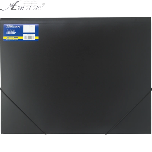 Папка на резинке А3 BuroMax черная  BM 3918-01
