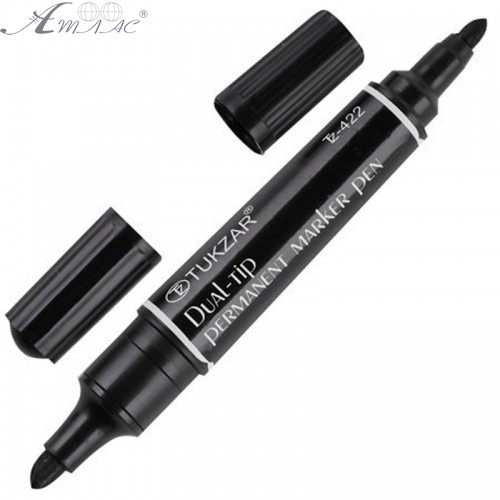 Маркер перманентний Tukzar 2-6 мм, двосторонній, чорний TZ-422 Маркер перманентний Tukzar 2-6 мм, двосторонній, чорний TZ-422
