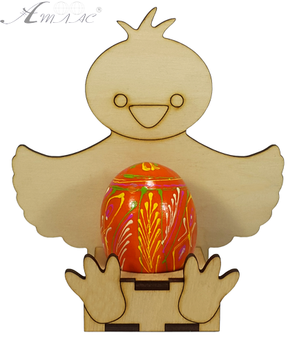 Сувенір "Великодня підставка Курча з лапками" на 1 яйце 13 х 14 см AS-4225 фото 2