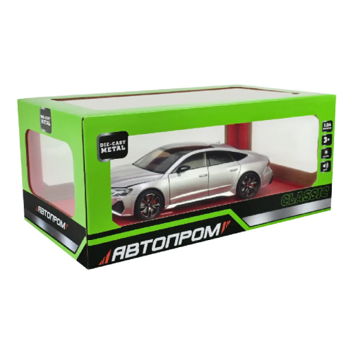 Машинка Автопром Audi RS7 Sportback серебристая металл свет звук 20см  AP7754 фото 2