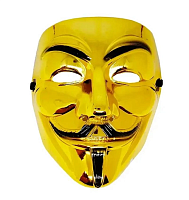Іграшка Маска Гай Фокс, Анонімус Золота з вусиками  11234