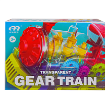 Іграшка Паровоз прозорий з шестернями їздить зі світлом і звуком  08939