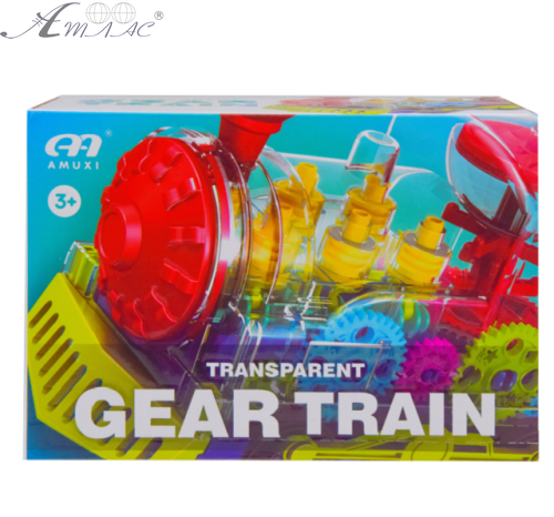Іграшка Паровоз прозорий з шестернями їздить зі світлом і звуком  08939