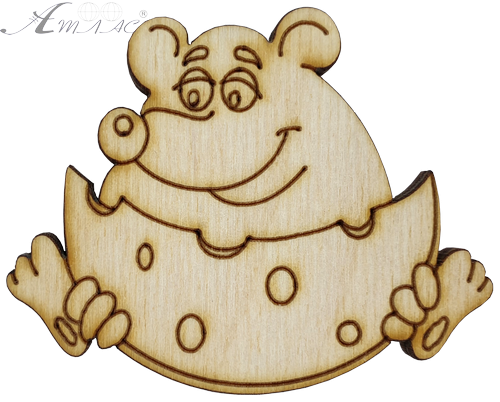Фигурка фанерная - Мышонок № 4 с сыром полумесяцем 67 х 53 мм с магнитом AS-4828, В-0386 Фигурка фанерная - Мышонок № 4 с сыром полумесяцем 67 х 53 мм с магнитом AS-4828, В-0386