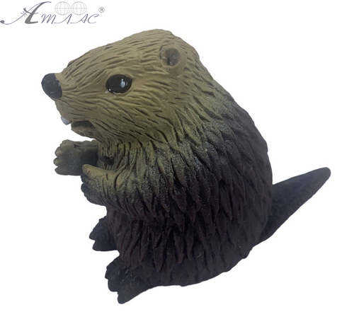 Іграшка Силіконова тягнучка Бобер 7 см коричневий  08792