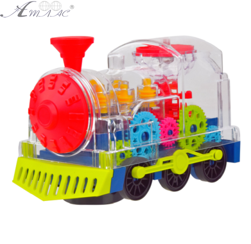 Іграшка Паровоз прозорий з шестернями їздить зі світлом і звуком  08939 фото 2