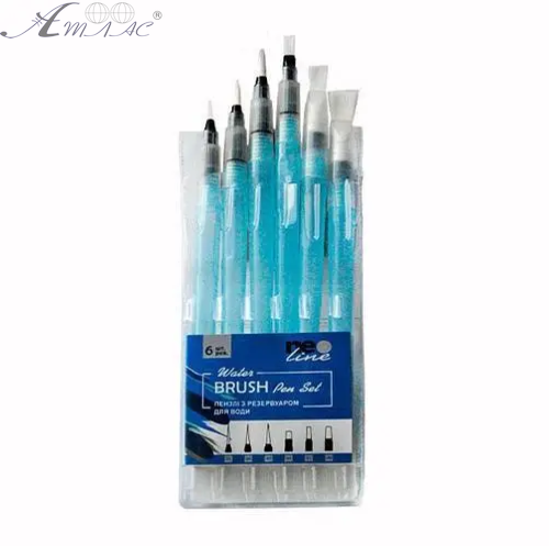 Набор кистей с резервуаром для воды 6шт.  WP-06, 03321