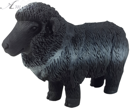 Игрушка силиконовая антистресс, овечка черная 11 см 03329