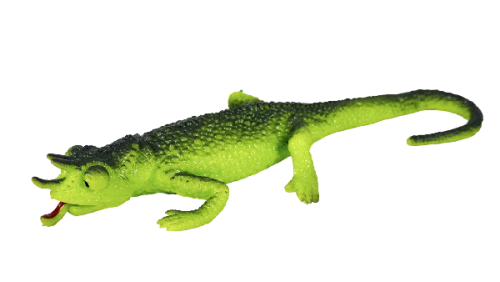 Игрушка Силиконовая тянучка Ящерица средняя с тремя рожками  08662 фото 2