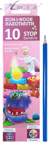 Пластилин Koh-i-Noor Stop bacteria 10 цветов 200 гр годен до 21г.  131810