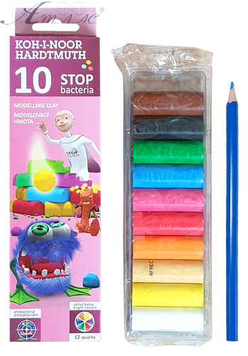 Пластилін Koh-i-Noor Stop bacteria 10 кольорів 200 гр термін до 2021 року  131810 фото 2