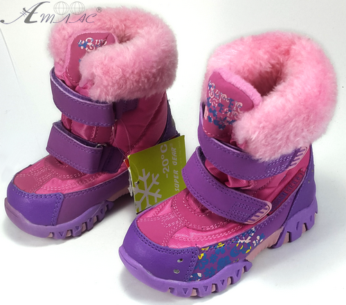 Черевики високі SG спортивні, рожеві з квітами р.23-27 А9110, до - 20 градусів