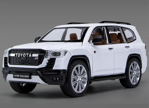 Машинка Автоэксперт Toyota Land Cruiser 300 белая 20см двери свет звук  1540-04