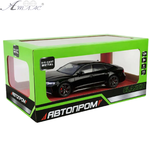 Машинка Автопром Audi RS7 Sportback чорна метал світло звук 20см  AP7754 фото 3