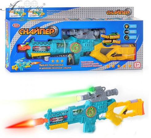 Игрушка Автомат, с фонариком и лазером на батарейках 62 см 7444 Игрушка Автомат, с фонариком и лазером на батарейках 62 см 7444