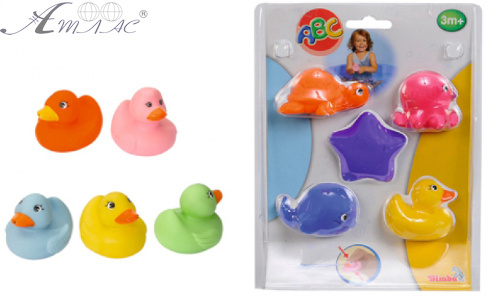 Игрушка Пищалка-брызгалка Утка или морские обитатели 1 шт Simba 4010371 Игрушка Пищалка-брызгалка Утка или морские обитатели 1 шт Simba 4010371