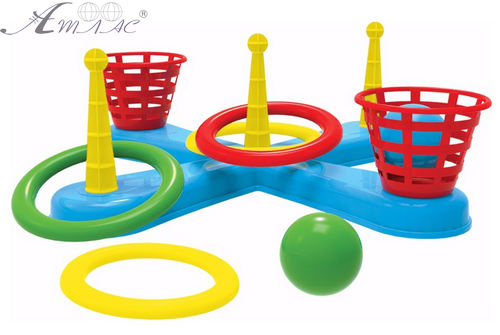 Игрушка Кольцеброс Крест 5 штырей, 5 Колец с корзинками Технок в сетке 3411 Игрушка Кольцеброс Крест 5 штырей, 5 Колец с корзинками Технок в сетке 3411