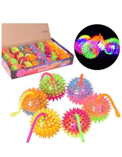 Игрушка Мячик Йо - Йо 7,5 см с шипами массажный светится  08648