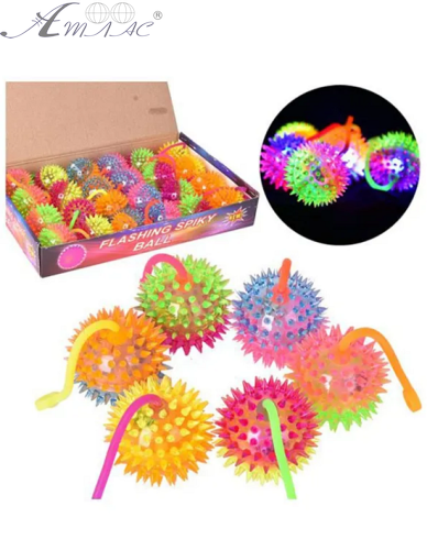 Іграшка М'ячик Йо - Йо 7,5 см з шипами масажний світиться  08648