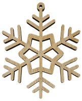 Фігурка фанерна - Сніжинка тонка, маленька 8 см AS-4750, В-0248