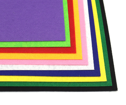 Фетр листовой набор 10 листов 10 цветов 20 х 30 см х 1,2 мм  HQ170-MIX1