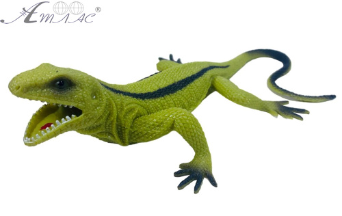 Игрушка Силиконовая тянучка Ящерица Большая горчичная с 2 черными полосками 14874 Игрушка Силиконовая тянучка Ящерица Большая горчичная с 2 черными полосками 14874