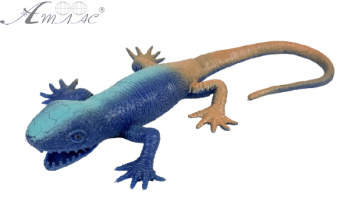 Іграшка Силіконова тягнучка Ящірка середня синьо - коричнева 08307