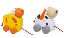 Игрушка Каталка Деревянная Микс 13,5 см на шнурке в пакете  0537