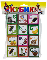 Кубики Украинская Азбука 12 шт пластик 4см  AS-0268