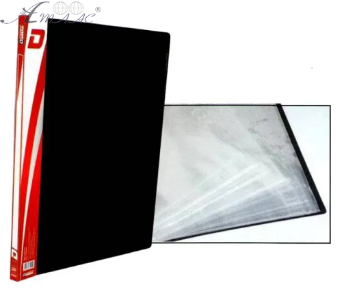 Папка з файлами на 100 файлів Datum чорна А4  490262