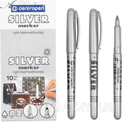 Маркер декоративный, сentropen silver 2690/13 серебро