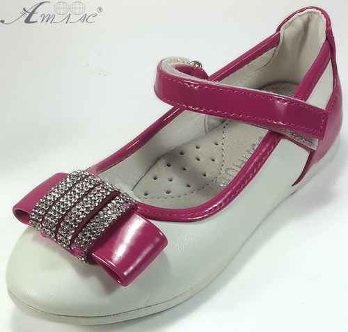 Туфлі Сонце С-1882-F р.27-31 білі, з бантом та стразами