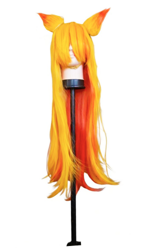 Парик Ahri Gumiho 100см желтый с ушками 12985 Парик Ahri Gumiho 100см желтый с ушками 12985