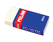 Гумка-Ластик Milan оригінал, біла прямокутна в чохлі 4024