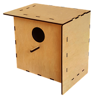 Шпаківня № 5/1 кубик, фарбована, морилка під лаком 23 х 19 х 23 см AS-4362