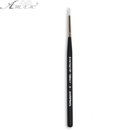 Кисть синтетическая круглая Synt.Toray № 8 черная, толстая ручка 18 см 1211 Кисть синтетическая круглая Synt.Toray № 8 черная, толстая ручка 18 см 1211