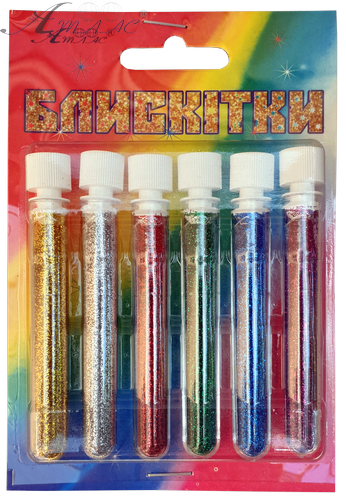 Блестки (Глиттер) Набор № 11 - 2 гр  ( 6 шт ) - Золото + Серебро + Синий + Зеленый + Красный + Фиолетовый AS-2211, А-981