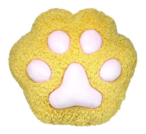 Игрушка мягкая подушка оттиск лапки Желтая 30 х 25 х 15 см  17539