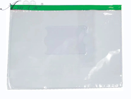 Папка на блискавці А5 Datum прозора з кишенею  D1914