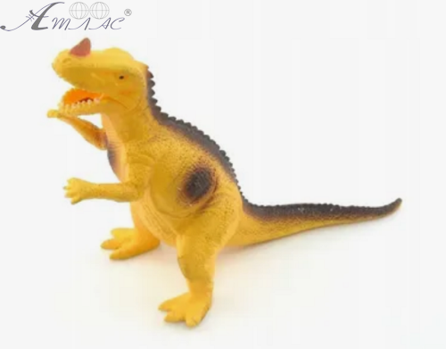 Іграшка силіконова антистрес, динозавр бежевий з рогом 14 см  03465