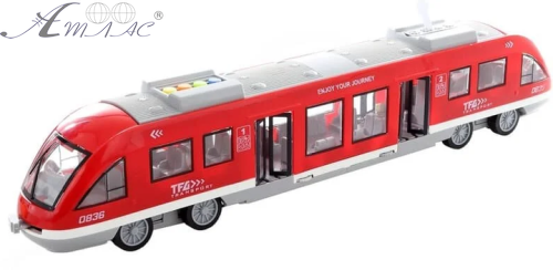 Іграшка Поїзд Експрес City Service Червоний інерція світло звук 45см  WY920A фото 2