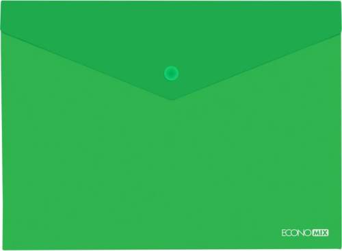 Папка на кнопке В5 Economix зеленая фактура глянец 180мкм  E31302-04