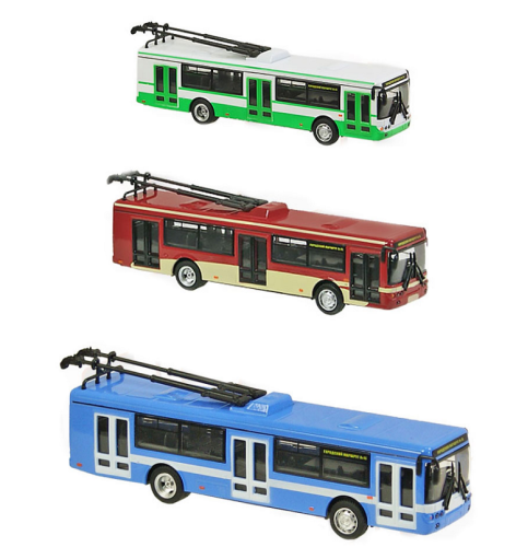 Модель Автопром Троллейбус металлический инерционный  6407  фото 2