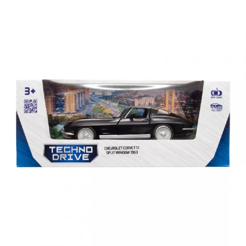 Машинка Techno Drive Chevrolet Corvette Split Window 1963 год черный матовый  250411U фото 3