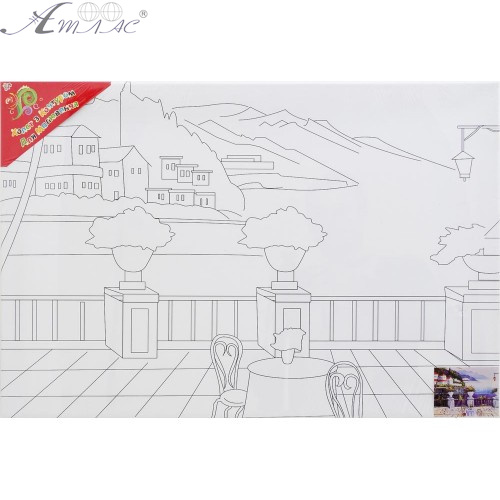 Полотно з контуром Набережна на підрамнику 40 х 60 см 950994 Полотно з контуром Набережна на підрамнику 40 х 60 см 950994