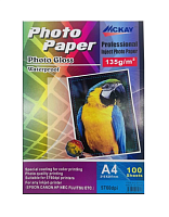 Фотобумага Глянцевая А4 135г/м2  100 листов  MCKAY  89135