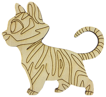 Фигурка фанерная - Тигр №  5 стоит в профиль 8 х 7 см AS-4540