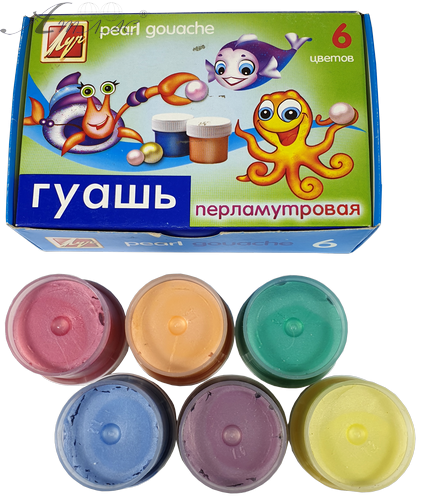 Гуашь набор Луч - Перламутровая 6 цветов 20мл фото 2 Гуашь набор Луч - Перламутровая 6 цветов 20мл фото 2