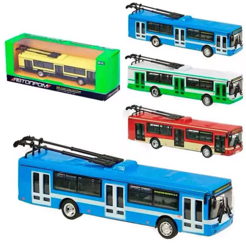 Модель Автопром Троллейбус металлический инерционный  6407 